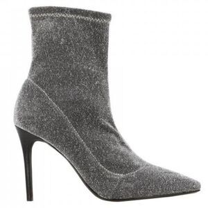 Kendall + Kylie Silver High Heel Sandals – Metallic Strappy Party Heels